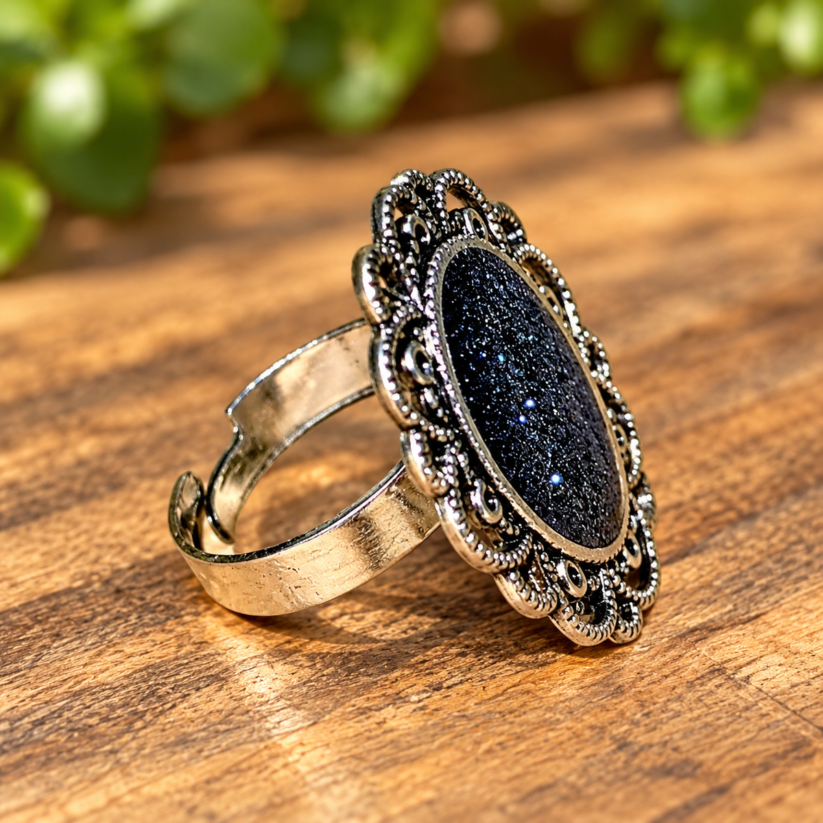 🖤Trésor Éphémère Mystery Cat |Bague Nuit Étoilée